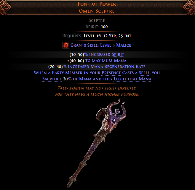 Font of Power omen sceptre
